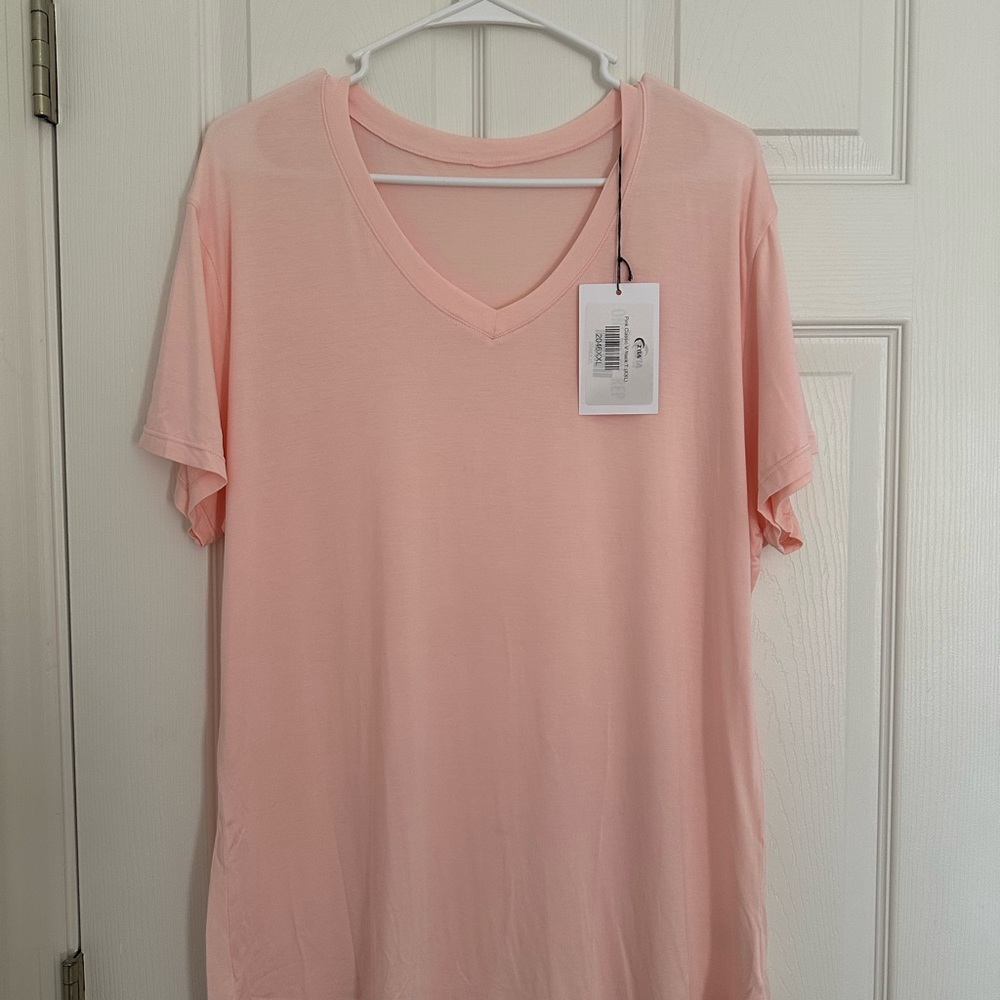 Zyia Pink Classic V-Neck Tee